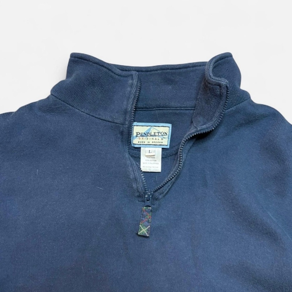Navy Quarter-Zip Pendleton Pullover - image 2